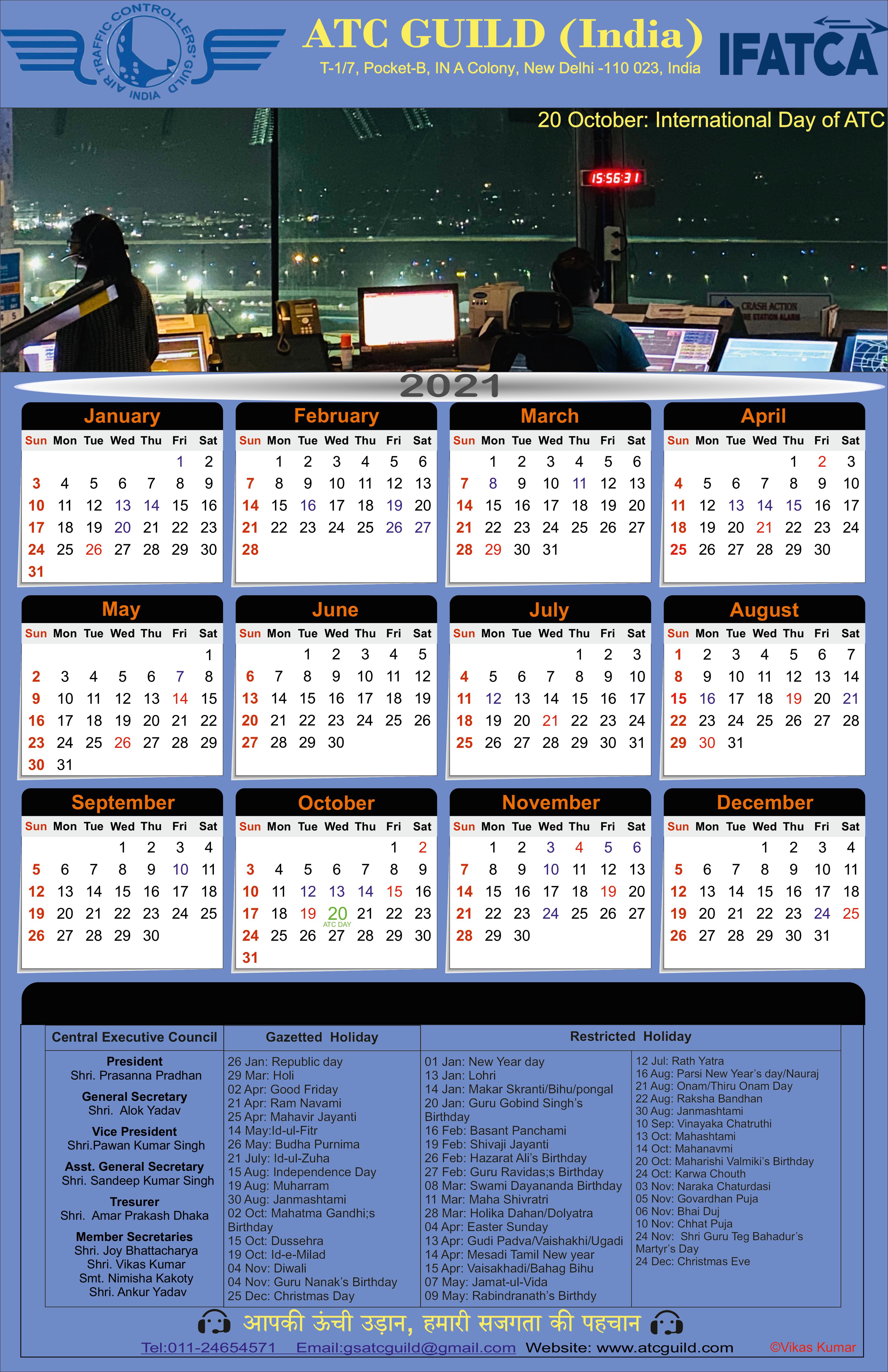 ATC GUILD CALENDER 2021